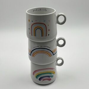 NWT Mainstays 3pc Rainbow Stackable Mug Set